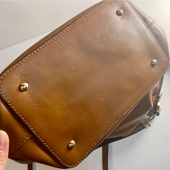 Trina Turk Drawstring Brown Leather Bag - Picture 8 of 10